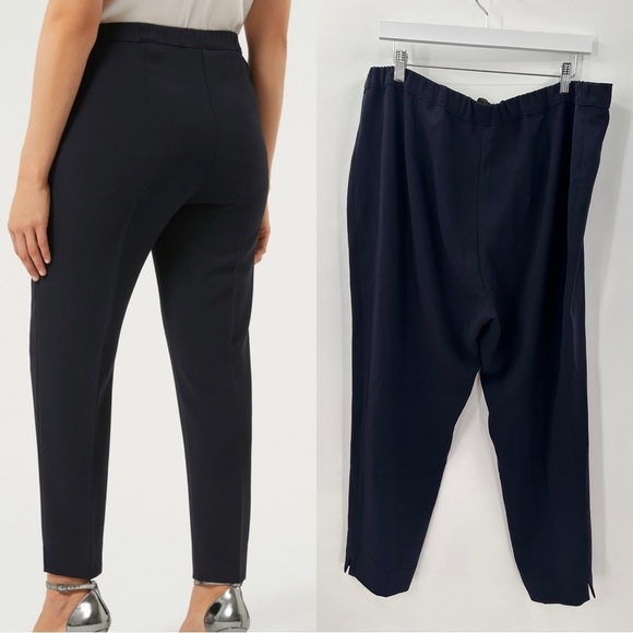 Marina Rinaldi Cady Slim Fit Trousers Pants Midnight Blue Size 27 Plus Size 18 - Picture 5 of 5